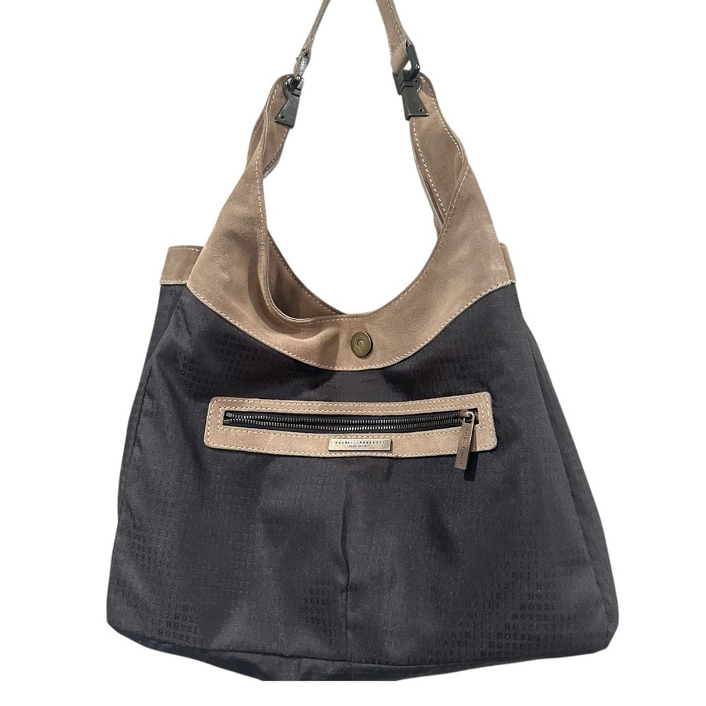 SOLD - Rosetti taupe suede studded hobo handbag, suede - Picture 5 of 15